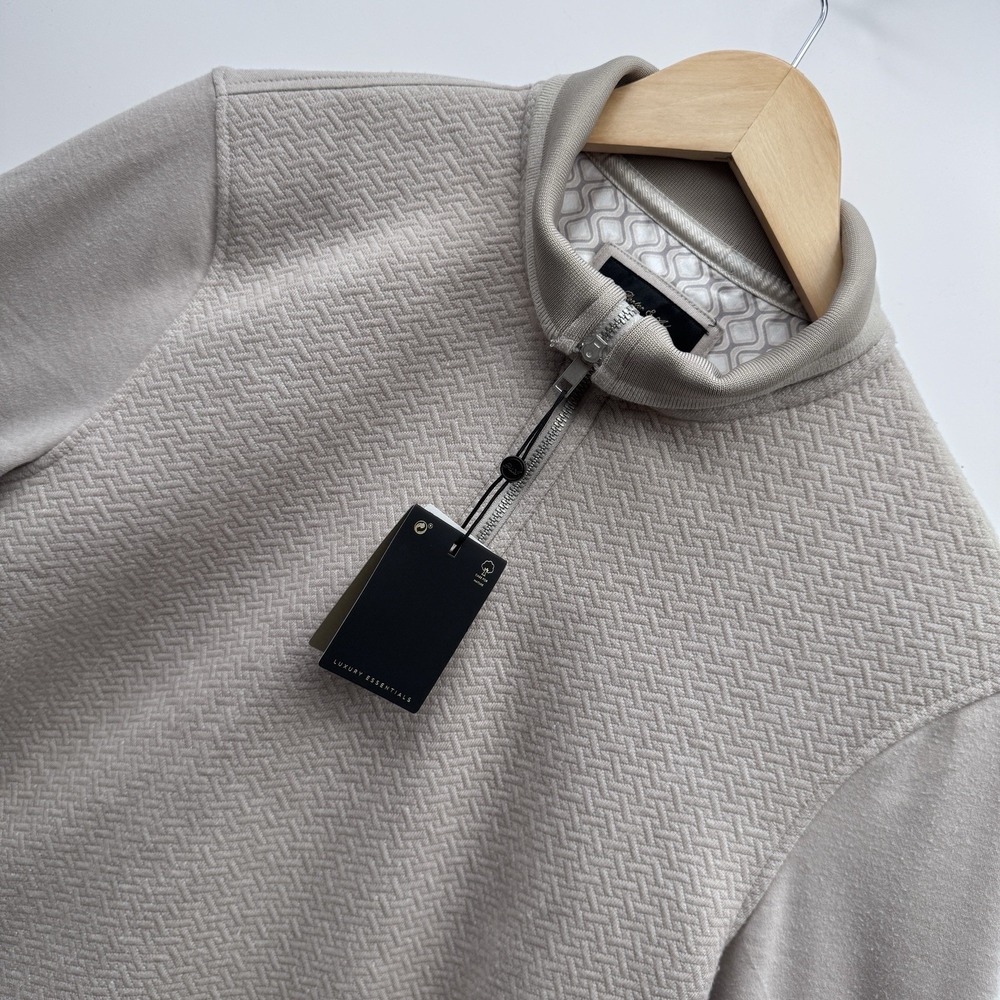 Porter & Ash Luxury Essentials 2-Tone Structure 1/4 Zip Sweater Men's Size S